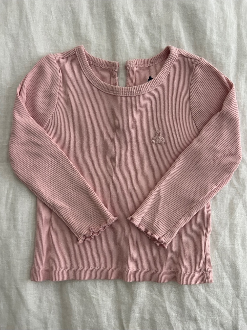 Gap Baby Girls' Long-Sleeve Ribbed Top in Light Pink